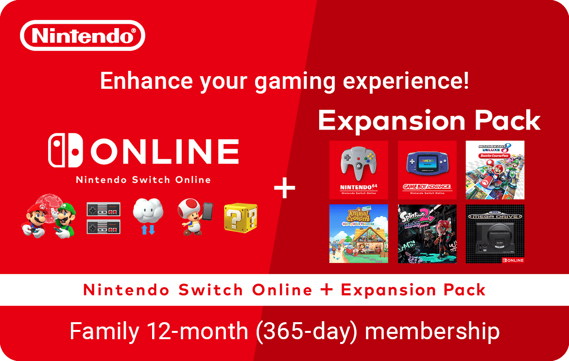 {Nintendo Switch Online + Expansion Pass - 12 Month Family} 59.99